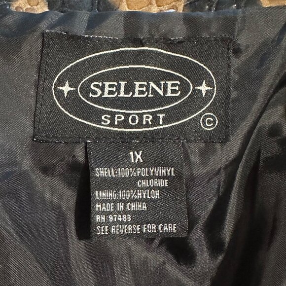 Selene Sport Womens Faux Leather Jacket 1X Animal Print Retro Rock Edgy Glam - Picture 7 of 8